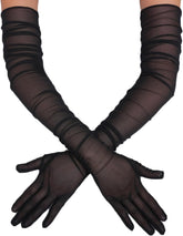 1920s Long Sheer Gloves Tulle Mesh Gloves
