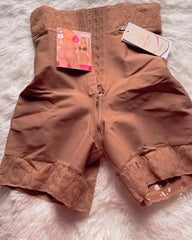 Hook-Eye Closure High Waist Shaping Shorts