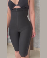 Tummy Control Shaper Shorts Knee Length Internal Hooks Zipper