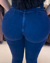 Double-Breasted Tight-Fitting High-Rise Flare Jeans