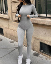Tight-Fitting Ribbed Slimming Jumpsuit
