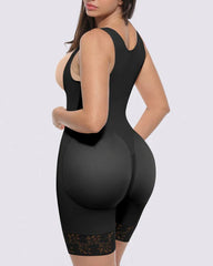 Double Layer Tummy Shaping Front Zip Body Shaper