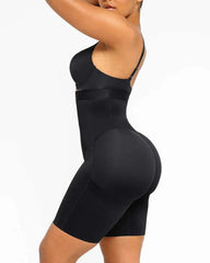 High-waist Side Zip Tummy Control Body Shaper with Straps