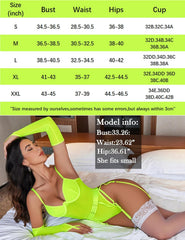 Mesh Garter Teddy with 1 Pair Oversleeves