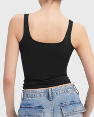 Square Neck Sleeveless Lined Basic Tops