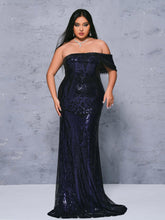 Plus Cutout One Shoulder Mermaid Sequin Dress