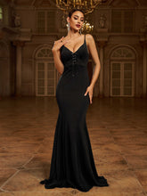 Spaghetti Backless Lace-up Formal Dress