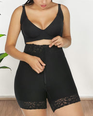 High Waist Front Zipper Booty Shaper Colombian Shapewear Short