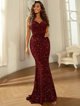 Spaghetti Backless Sequin Dress