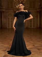 Off Shoulder Ruffled Mermaid Evening Dress