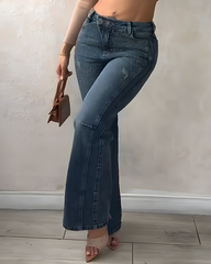 Double-Breasted Sparkling Rhinestones Jeans