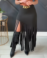 Tassels Slim-Fit Skirt