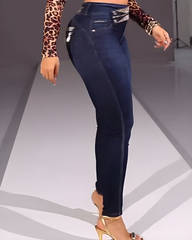 Rhinestone-Embellished Skinny Jeans