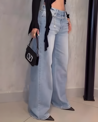 High-Waisted Comfort Wide-Leg Jeans