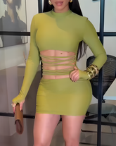 Long Sleeve Cutout Bodycon Mini Dress