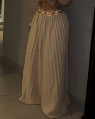 Casual Ruched Wide-Leg Pants