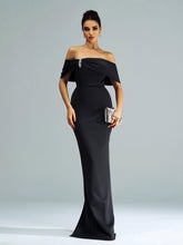 Black Off-shoulder Sheath Formal Dress