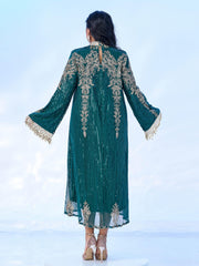 Plus Long Sleeve Sequin Midi Dress