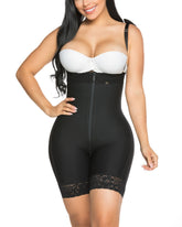 High Waisted Slimming Tummy Control Butt Lifting Zip-up Shaping Shorts
