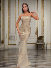 Spaghetti Straps Sequin Mermaid Dress