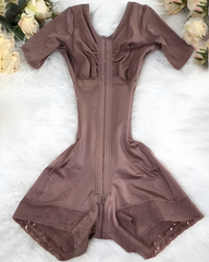 Mid-Sleeve Hourglass Shaping Hook and Eye Full Body Shaper