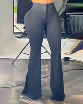 High Waist Side Slit Hip Lift Flared Yoga Pants
