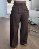 Slim Wide-Leg Suit Pants