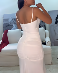 Mesh Slim Fit Slip Long Dress