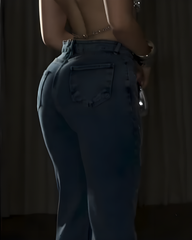 Rhinestone Straight Leg Jeans
