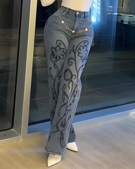 Slim-Fit Embroidered Jeans