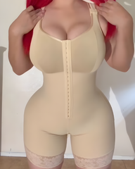 Wide Straps Hourglass Tummy-Sculpt Hook Eye Body Shaper