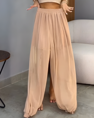 Sheer Mesh Slim Casual Pants
