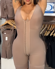 3-Rows Hook-and-Eye Sleeveless Tummy-Control Full-Body Shaper