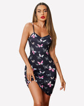 Print Full Slips Chemise Dress