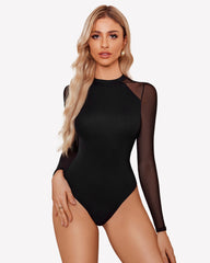 Turtleneck Mesh One Piece Leotards