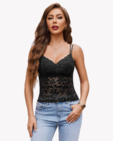 Lace V Neck Tube Slim Tank Top