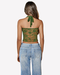 Y2K Halter Tops Lace Tank Top