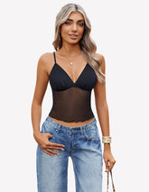 Crop Top Mesh Y2K Tank Tops