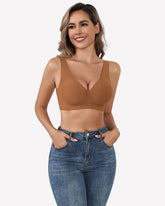 Seamless Bralette Full Coverage V Neck Bras