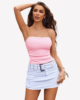 Leopard Print Strapless Crop Top