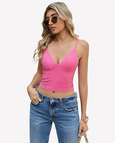 V Neck Spaghetti Strap Y2K Cami Tops