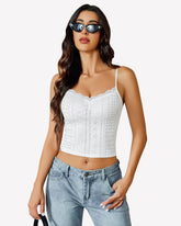 Lace Tank Trim Crop Top