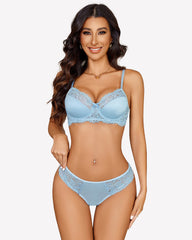 FLace Underwire Bra and Pany Set