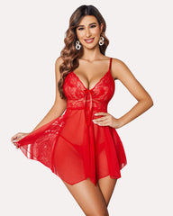 Lace Mesh Nighty Babydolls