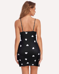 Lace Side Slit Chemise with Thong