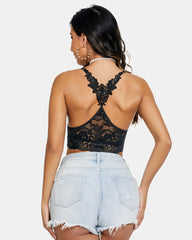 Padded FLace V Neck Crop Top