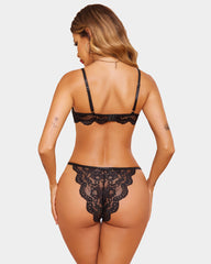 FLace Underwire Bra and Panty Sets