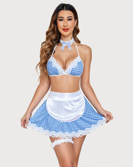 Maid Heart Print Cosplay Skirt Set