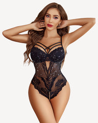Leopard Lace Harness Bodysuit