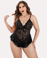 Plus Size Lingerie Lace Bodysuit